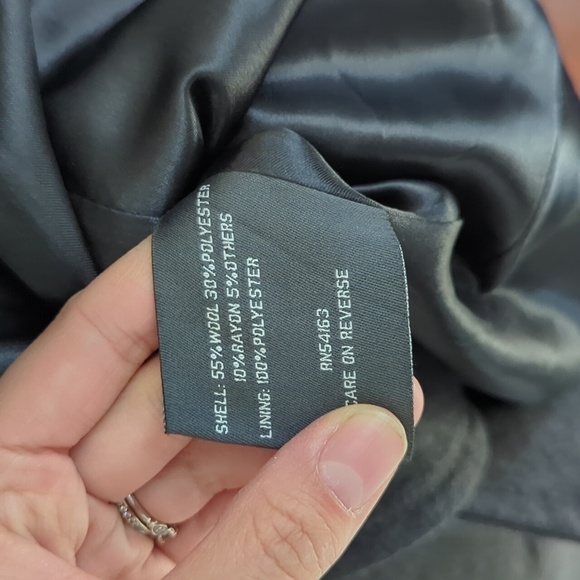 Kenneth Cole Reaction Dark Gray Wool Blend Winter Coat Size 14 - Picture 8 of 8